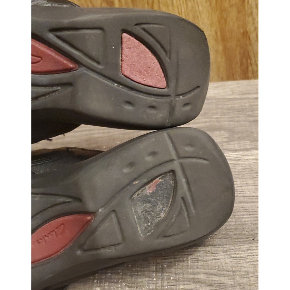 Clarks Artisan Leather Pebbled Criss‎ Cross Clogs Women's Size 7 Black - Picture 6 of 10